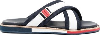 Crisscross Leather Slides