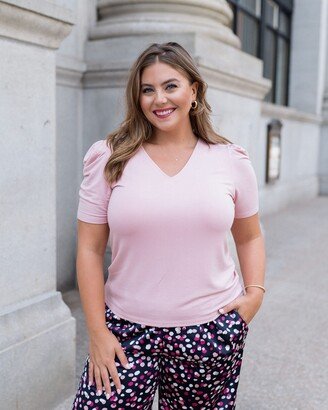 Women's Zephyr Pink Pull Sleeve V Neck Top by @caralynmirand