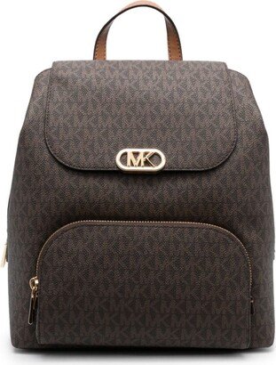 Monogram-Pattern Logo-Buckle Backpack-AA