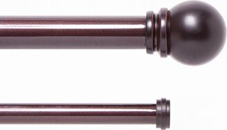 Hamlin 1 Premium Decorative Window Double Curtain Rod, 36-66, Weathered Brown