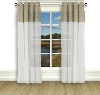 Geneva Pleated 2-Tone Grommet Curtain Panel 52W x 84L - Grey/white