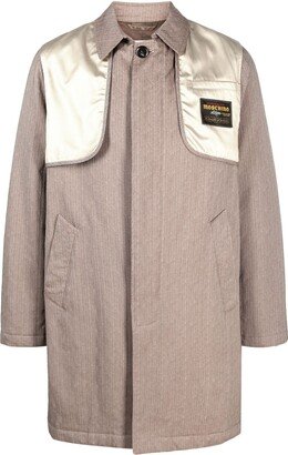 Logo-Patch Button-Up Coat