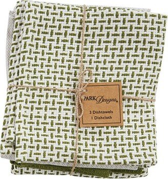 Park Designs Peaceful Cottage Dishtowel Set - Green