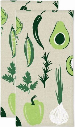 2pk Vegetable Print Kitchen Towel - MU Kitchen