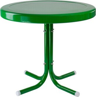 Northlight 22 Outdoor Retro Round Tulip Metal Side Table Green