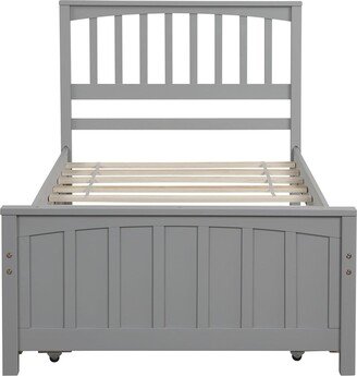 Twin size Platform Bed with Trundle-AD