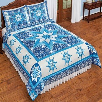 Collections Etc Holiday Snowflake Comforter with LED Lights