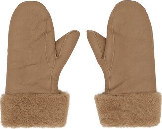 Beige Shearling Mittens-AA