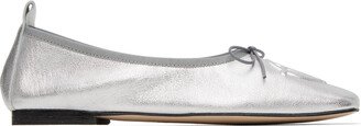 OPEN YY Silver Square Toe Ballerina Flats