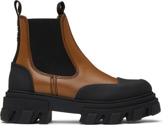 Brown Cleated Low Chelsea Boots