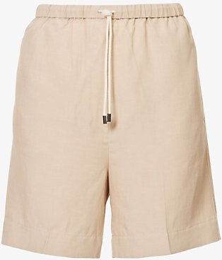 Womens Overcast Beige Relaxed-fit Drawstring-waist