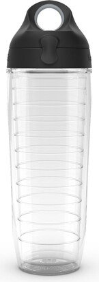 Tervis Clear & Colorful Lidded Made in Usa Double Walled Insulated Tumbler Travel Cup Keeps Drinks Cold & Hot, 24oz Water Bottle, Black Lid - Open Mis