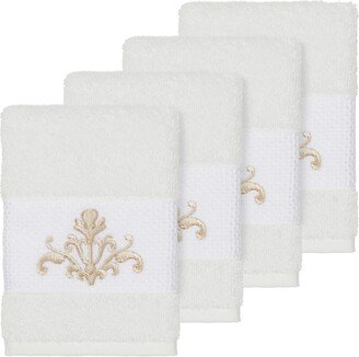 Linum Home Turkish Cotton Scarlet 4-Pc. Embellished Washcloth Set