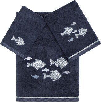 Linum Home Textiles Turkish Cotton Figi Embellished Towel Set, 3 Piece