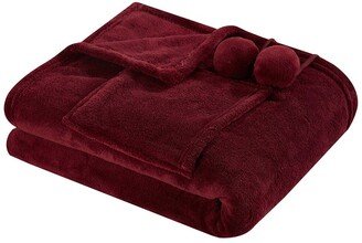 Bruin Soft Plush Fleece Wrap - Burgundy