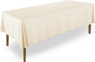 Lann's Linens Polyester Fabric Tablecloth for Wedding, Banquet, Restaurant - 60 x 102 Inch Rectangular - Ivory