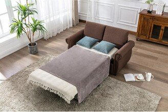 57.5 Orisfur Pull Out Sofa Bed Loveseat Sleeper with Twin Size Memory Mattress for Living Room Spaces