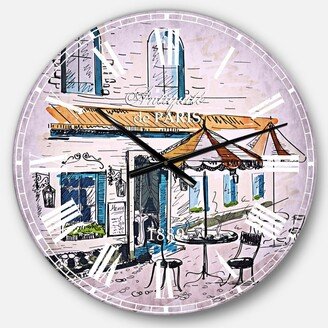 Designart Watercolor Painting Oversized Round Metal Wall Clock