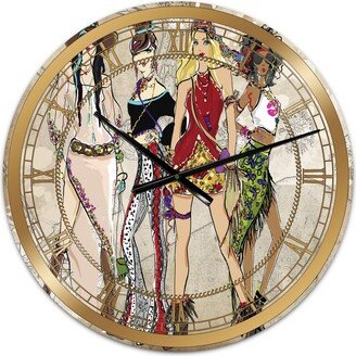 Designart Squad Goals Oversized Fashion Wall Clock - 36