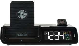 616A-30357-Int Watts 2.0 5-n-1 Projection Alarm Clock with Charging Cradle, Earbud Charging Dock and Headphone Stand