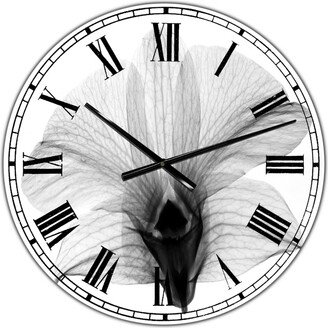 Designart Dendrobium On Back X-Ray Orchid Large Cottage Wall Clock - 36 x 28 x 1