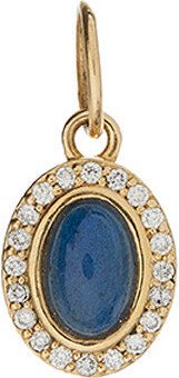 Ali Grace Labradorite Cabochon, Diamond and Gold Charm