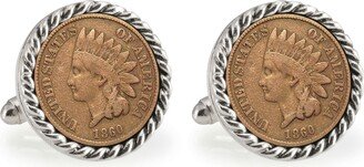 American Coin Treasures Lsu 1860 Rope Bezel Penny Coin Cuff Links