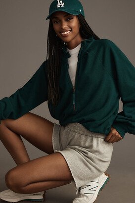 Puff-Sleeve Half-Zip Pullover