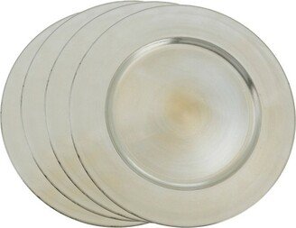 Saro Lifestyle Classic Solid Color Charger Plates, Platinum, 13 Round