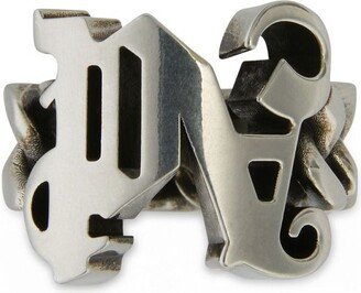 Logo-Lettering Signet Ring