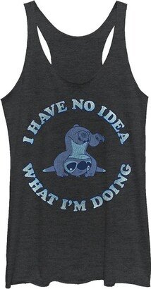 Woen's Lilo & Stitch I Have No Idea Racerback Tank Top - Black Heather - Mediu