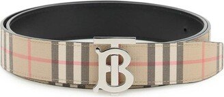 Logo Plaque Checked Reversible Belt