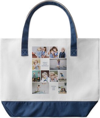 Large Tote Bags: Gallery Of Eleven Large Tote, Navy, Photo Personalization, Large Tote, Multicolor
