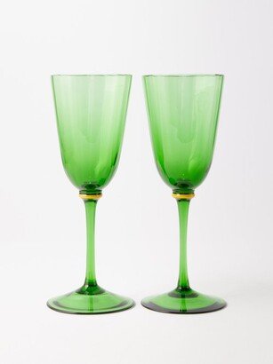 Set Of Two Rainbow Wine Glasses