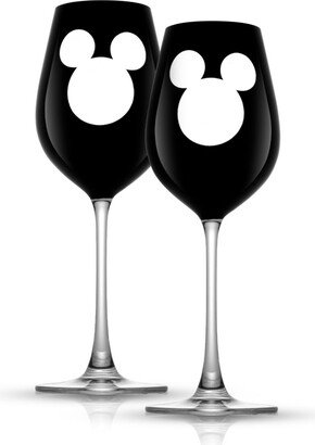 Disney Luxury Mickey Mouse Crystal 16 oz Stemmed White Wine Glass, Set of 2