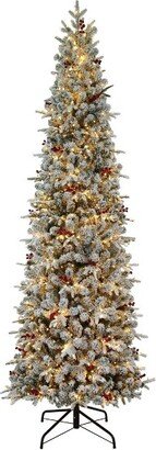 9' Pre-Lit LED Flocked Lexington Artificial Christmas Tree White Lights