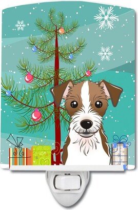 Christmas Tree and Jack Russell Terrier Ceramic Night Light