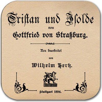 Tristan & Isolde By Gottfried Von Strassburg Coaster. Mug Coaster With | German Version Book Design, Bookish Gift