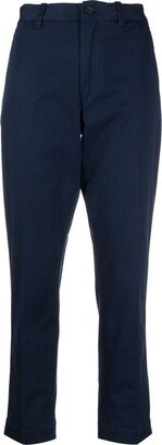 High-Waisted Slim-Fit Trousers-AF