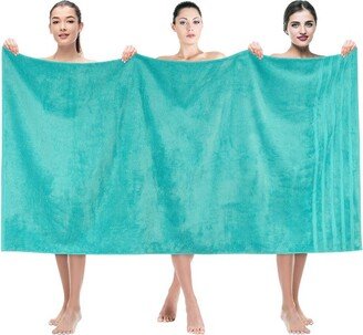 100% Cotton Jumbo Large Bath Towel, 35 in by 70 in Bath Towel Sheet, Turquoise Blue