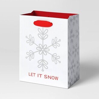 Petite 'Let it Snow' Snowflake Christmas Gift Bag White - Wondershop™