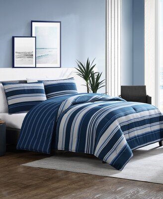 Lakeview Reversible 3 Piece Comforter Set, King - Gray, Blue
