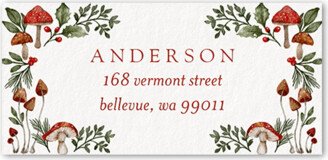 Address Labels: Painted Mushroom Address Label, Grey, Address Label, Matte