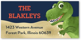 Address Labels: Dino Mite Address Label, Blue, Address Label, Matte