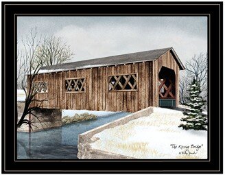 The Kissing Bridge by Billy Jacobs, Ready to hang Framed Print, Black Frame, 27