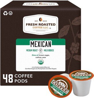 Fresh Roasted Coffee - Organic Mexican Medium Roast Single Serve Pods - 48CT