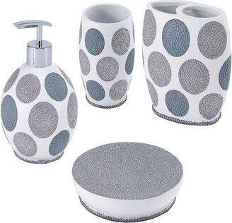 Dotted Circles 4 Pc Bath Accessory Set