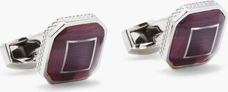 Rhodium-plated stone cufflinks-AA