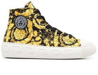 Barocco-print high-top sneakers