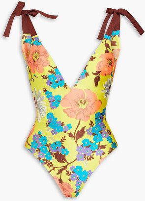 Floral-print swimsuit